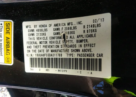 2013 Acura Tl 3.5 z USA, uszkodzony, nr VIN 19UUA8F55DA011769